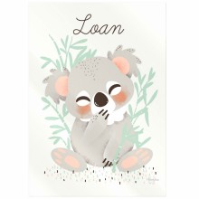 Tableau Les Animignons Le koala personnalisable (20 x 29 cm)  par Kanzilue