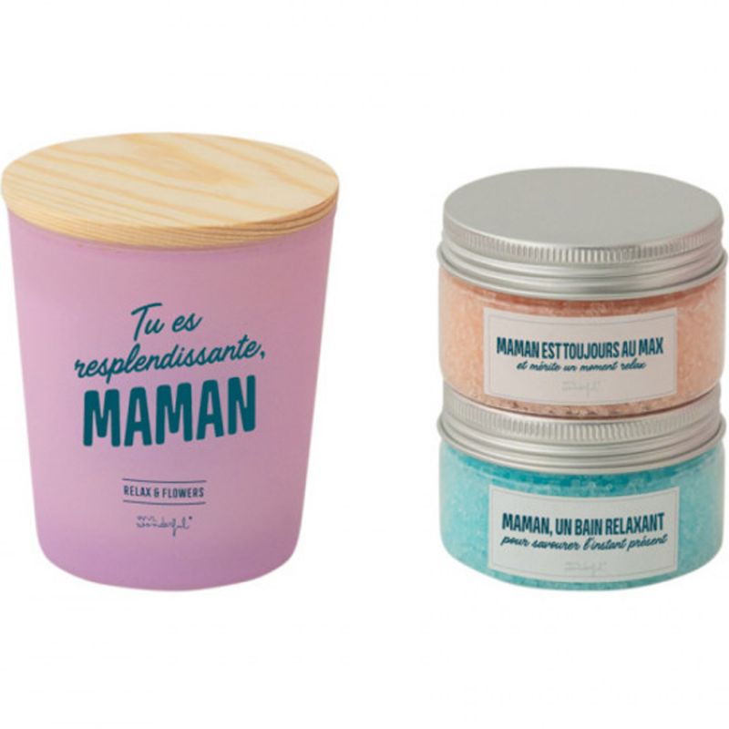 Kit de sels de bain et bougie parfumée pour maman Mr. Wonderful