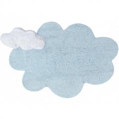 Tapis lavable Puffy Dream bleu (110 x 170 cm)
