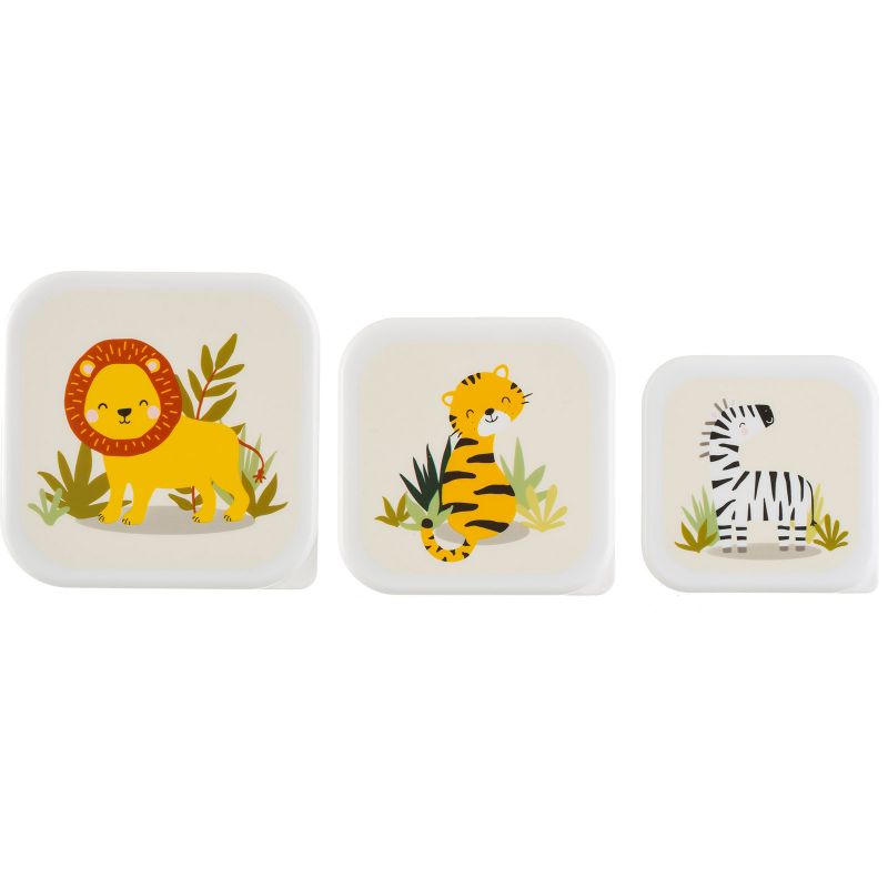 Lot de 3 boîtes à goûter Savannah Safari sass & belle