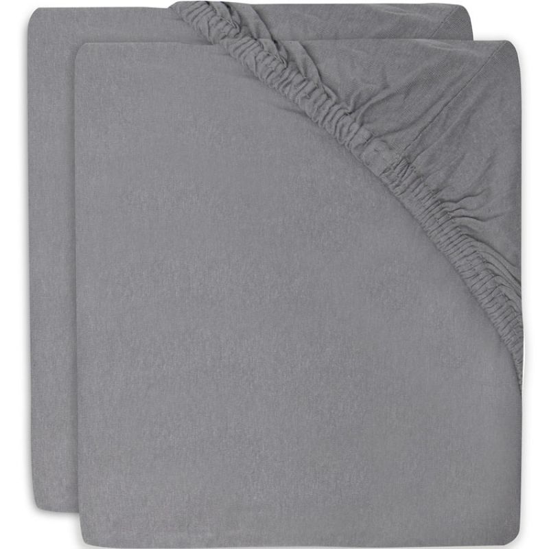 Lot de 2 draps housses de berceau gris foncé (40 x 80 cm) Jollein