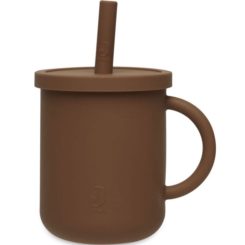 Tasse à paille en silicone Caramel Jollein