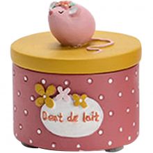 Boîte à dent souris rose et jaune  par Amadeus Les Petits