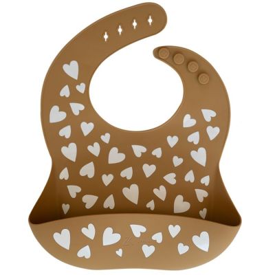 Bavoir en silicone Fall In Love camel Zakuw