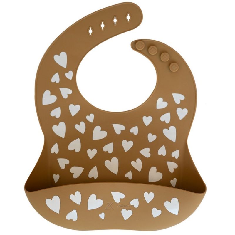 Bavoir en silicone Fall In Love camel Zakuw Produit 1
