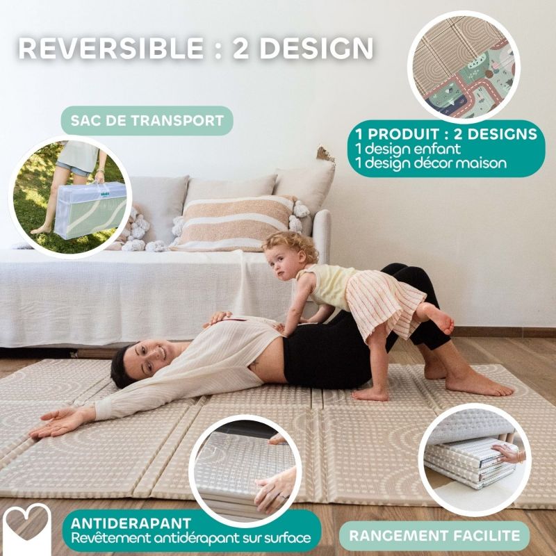 Tapis de motricité XL réversible Play Life Arch Béaba Ambiance 9