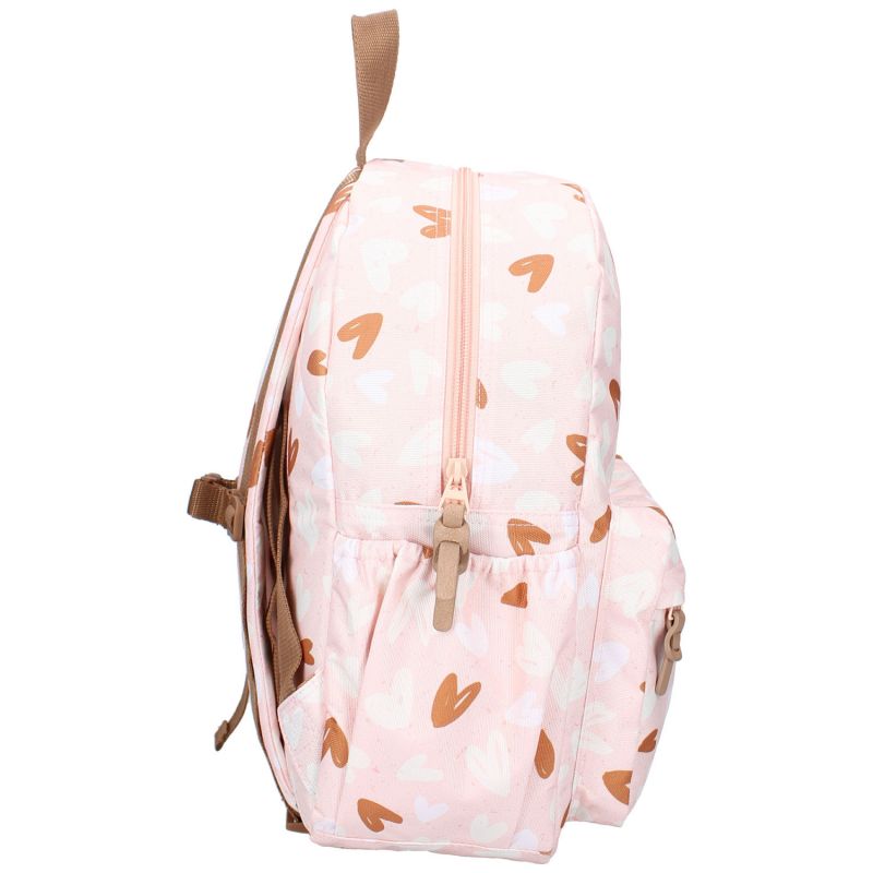 Sac à dos enfant Loving Days Coeurs rose et caramel (36 cm) Kidzroom Produit 5