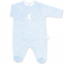 Pyjama léger terry Bmini bleu clair à points frost (0-3 mois : 50 à 60 cm)  par Bemini
