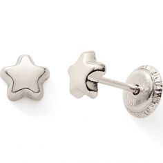 Boucles d'oreilles Etoile (or blanc 375°) - Baby bijoux
