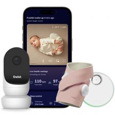 Pack Dream Sock + Cam2 rose poudré (0-18 mois) - Owlet