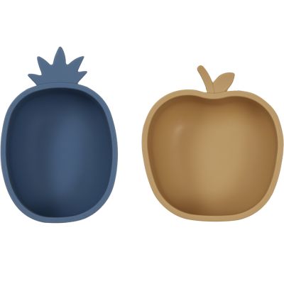 Lot de 2 bols à goûter Pineapple et Apple  par OYOY Mini