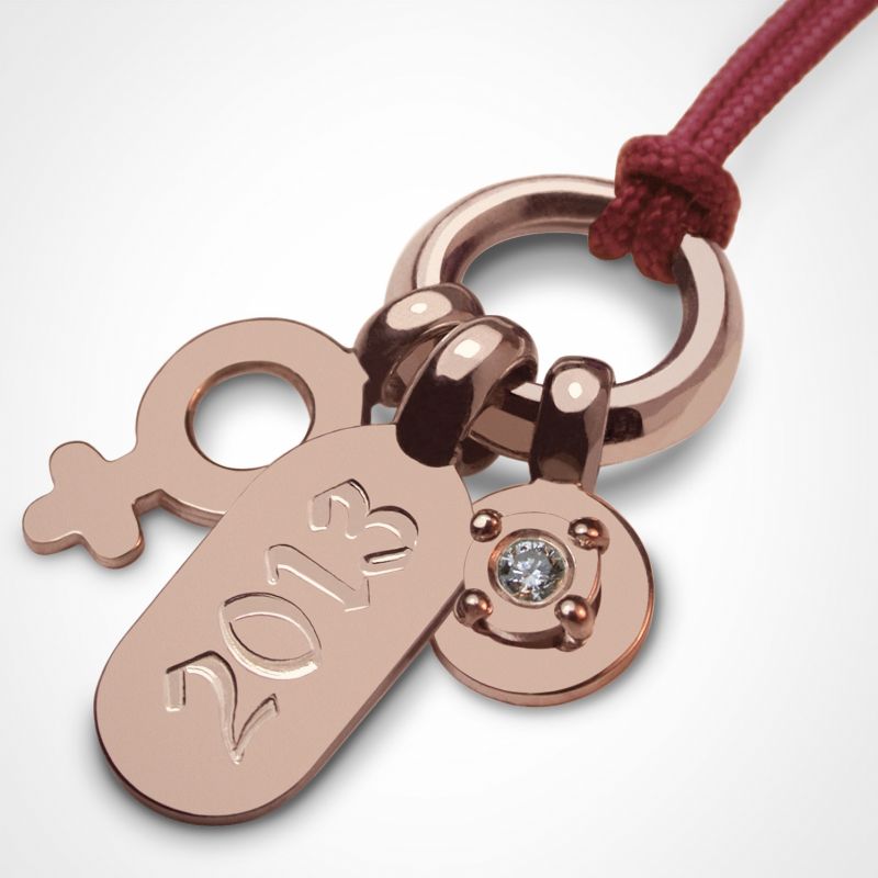 Collier cordon Pogo fille Pierre précieuse ou fine (or rose 750°) Mikado