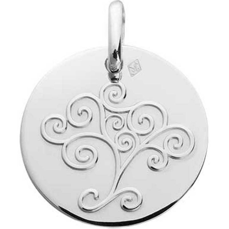 Médaille Arbre de vie 16 mm (or blanc 750°) Maison Augis