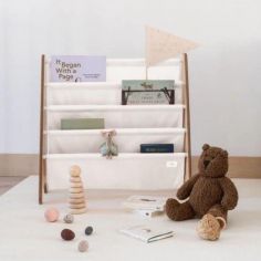 Bibliothèque en tissu recyclé Uni crème