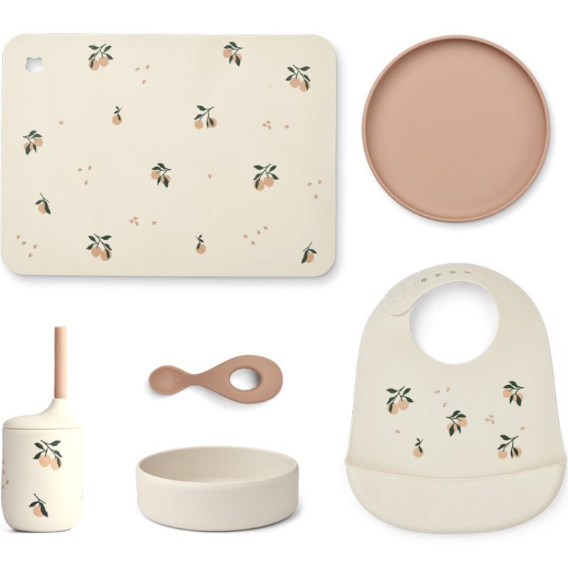 Coffret repas en silicone Tine Peach seashell (6 pièces) Liewood