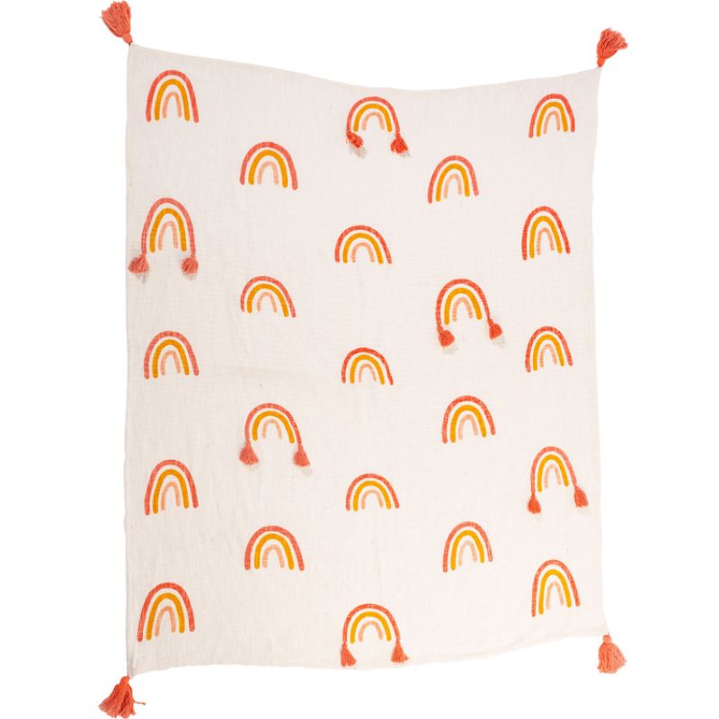 Couverture en coton arc-en-ciel Earth Rainbow (150 x 125 cm) sass & belle