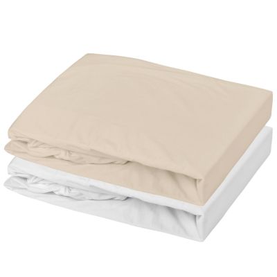 Lot de 2 draps housses en jersey Blanc-Nude (70 x 140 cm) - Reconditionné