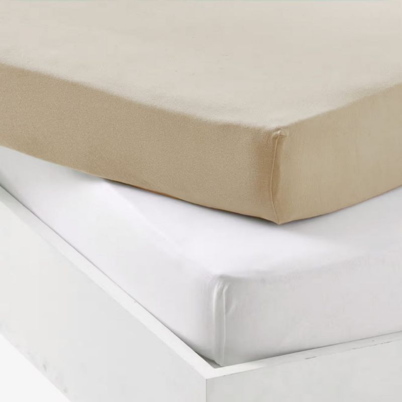 Lot de 2 draps housses en jersey Blanc-Nude (70 x 140 cm) - Reconditionné Mon P'tit Dodo Produit 2