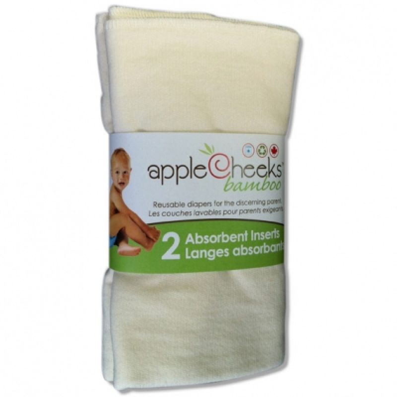 Lot de 2 inserts pour couche lavable en bambou et coton bio AppleCheeks
