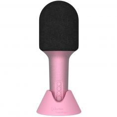 Microphone Bluethooth avec haut-parleur intégré Glitter rose - Lalarma