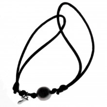Bracelet cordon perle de Tahiti et motif au choix (or blanc 750°)  par Loupidou