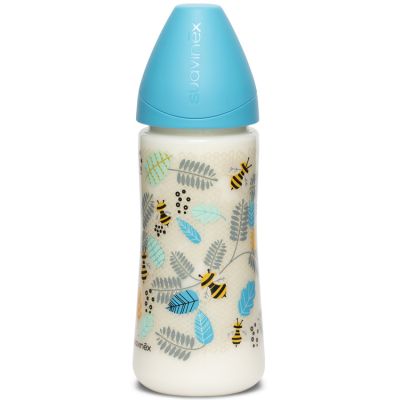 Biberon avec tétine ronde en silicone Total Look Fusion Abeille bleu (360 ml) Suavinex