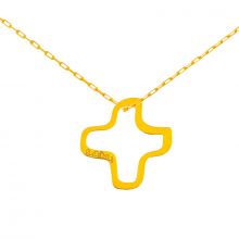 Bijou croix évidée sur chaîne (or jaune 18 carats)  par Maison La Couronne