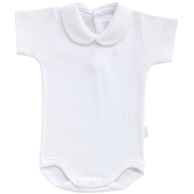 Body col manches courtes blanc (3 mois : 62 cm) Cambrass
