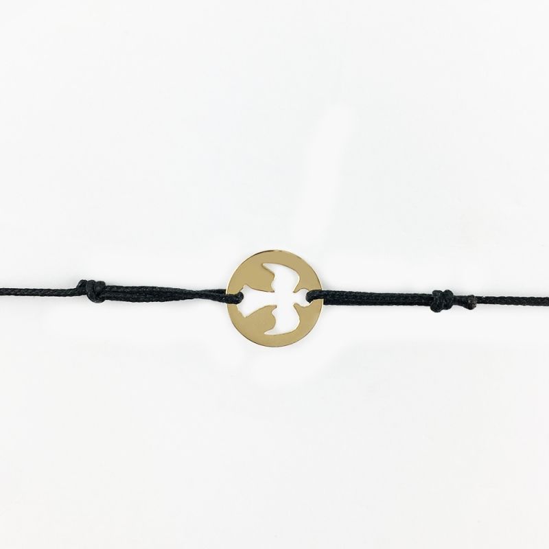 Bracelet cordon mini bijou colombe (or jaune 18 carats) Maison La Couronne