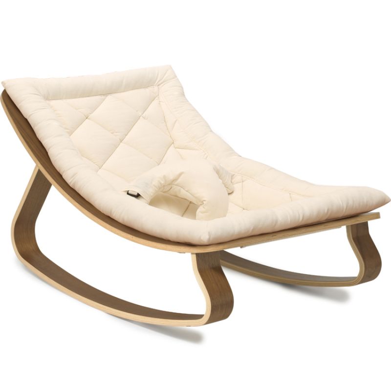 Transat à balancement Levo organic white en bois de noyer Charlie Crane