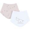 Lot de 2 bavoirs bandanas en mousseline Bali, Moka & Snow - Noukie's