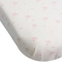 Lot de 2 draps housses Fleurs Roses (50 x 83 cm) - Trois Kilos Sept