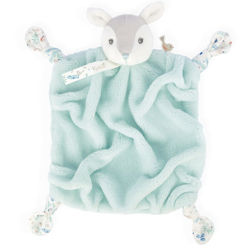 Doudou attache sucette doudou plat Plume faon vert d'eau (20 cm) Kaloo