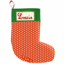 Chaussette de Noël vintage rouge (personnalisable)  par Les Griottes