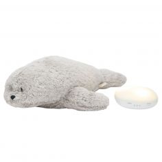 Peluche veilleuse Phoque nature bio gris - Moonie