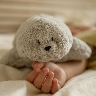 Peluche veilleuse Phoque nature bio gris
