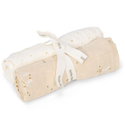 Set de 2 langes en gaze de coton Little Goose (70 x 70 cm) Little Dutch