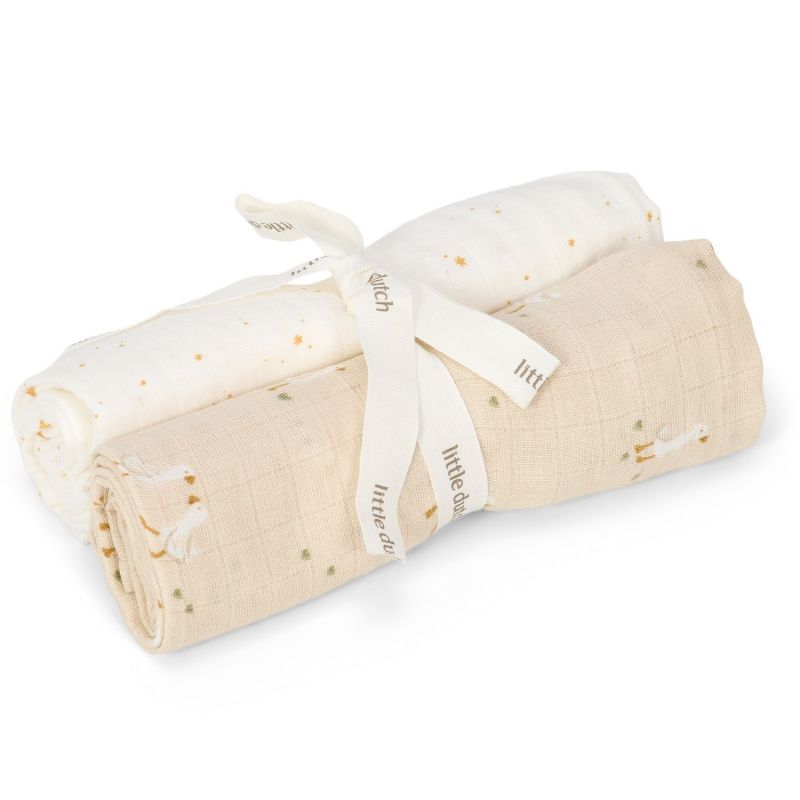 Set de 2 langes en gaze de coton Little Goose (70 x 70 cm) Little Dutch Produit 1