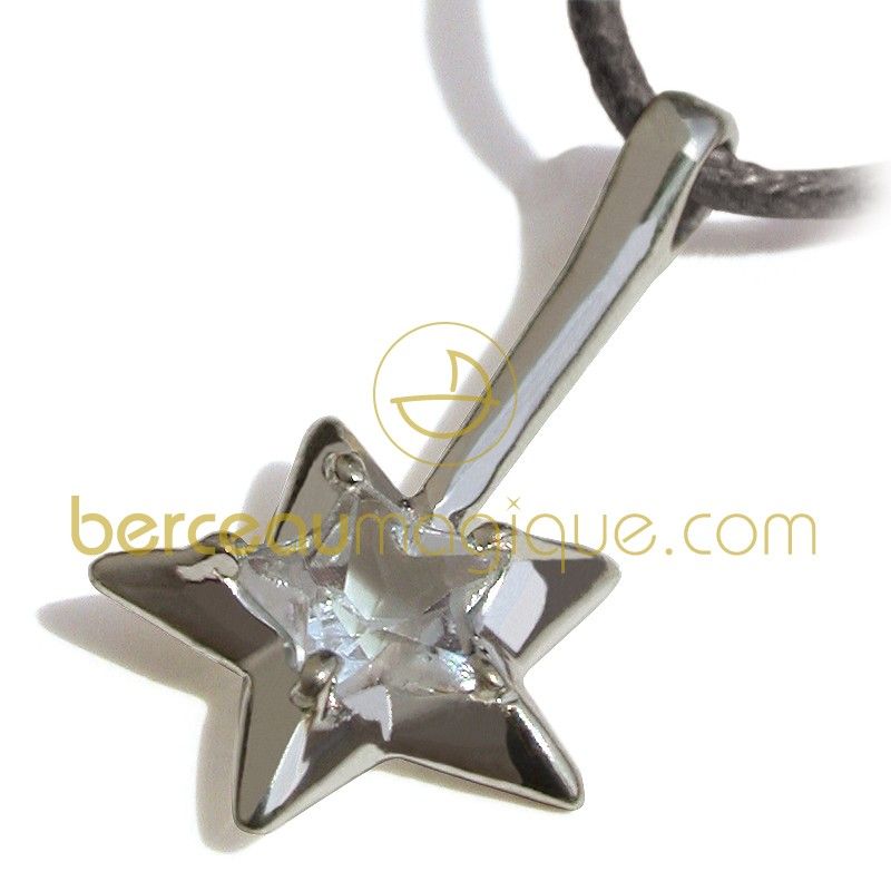Pendentif Abracadabra Cristal de roche (Argent) Mikado