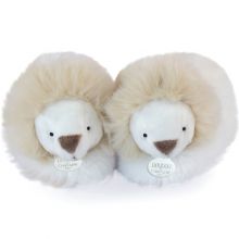 Chaussons bébé Lion blanc (0-6 mois)  par Doudou et Compagnie
