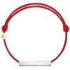 Bracelet cordon Plaque et perle rouge (or blanc 750°) - Claverin