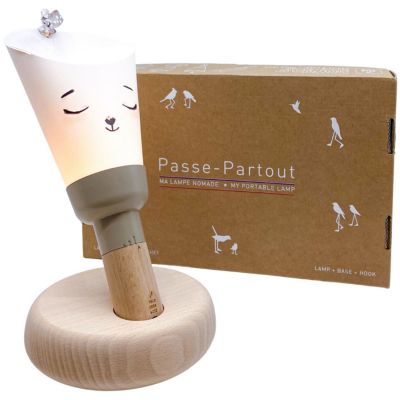 Coffret lampe nomade Pipouette fait dodo/Taupe cendré (personnalisable)  par Maison Polochon