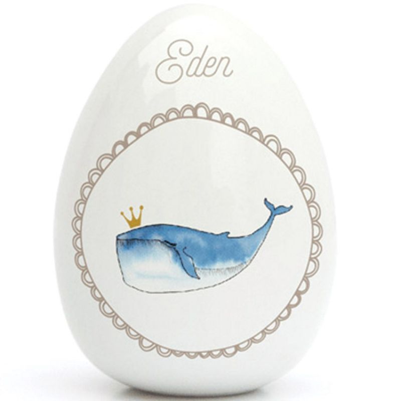 Oeuf en porcelaine baleine (personnalisable) Gaëlle Duval