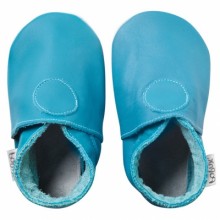 Chaussons bébé cuir Soft soles turquoise (9-15 mois)  par Bobux
