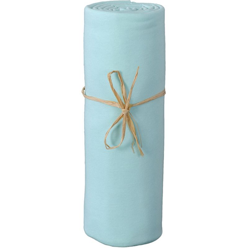 Drap housse de berceau en coton bio turquoise (50 x 80 cm) P'tit Basile