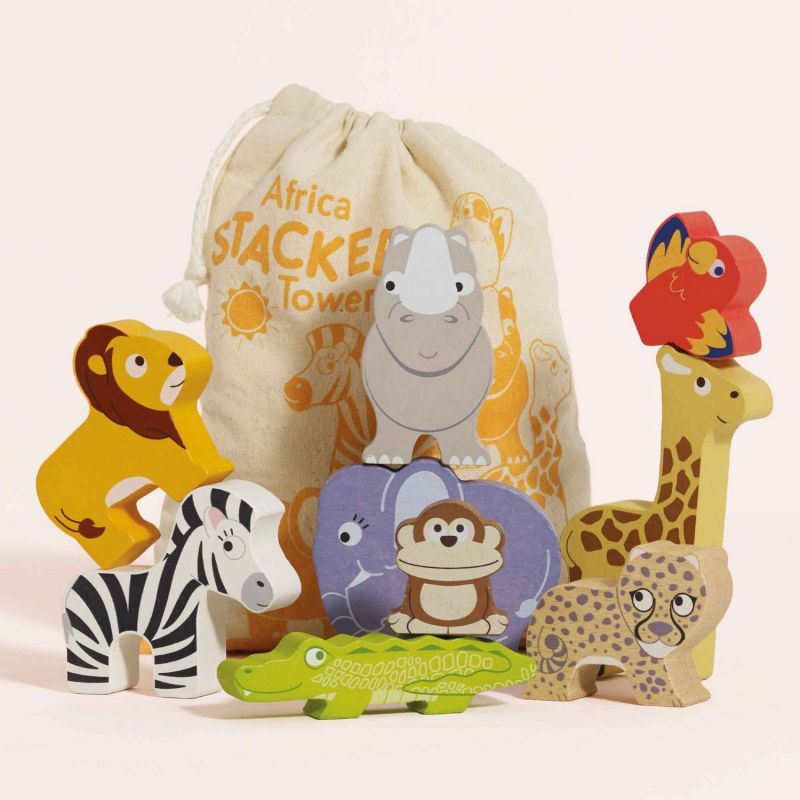 Animaux d'afrique en bois FSC à empiler Le Toy Van Ambiance 8