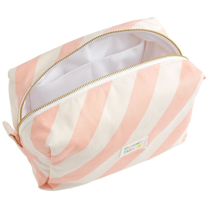 Trousse de toilette à rayures Roses Pop Sauthon Produit ouvert 3