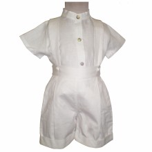 Tenue de baptême bermuda et chemisette blanche (18 mois)  par Nice Kids