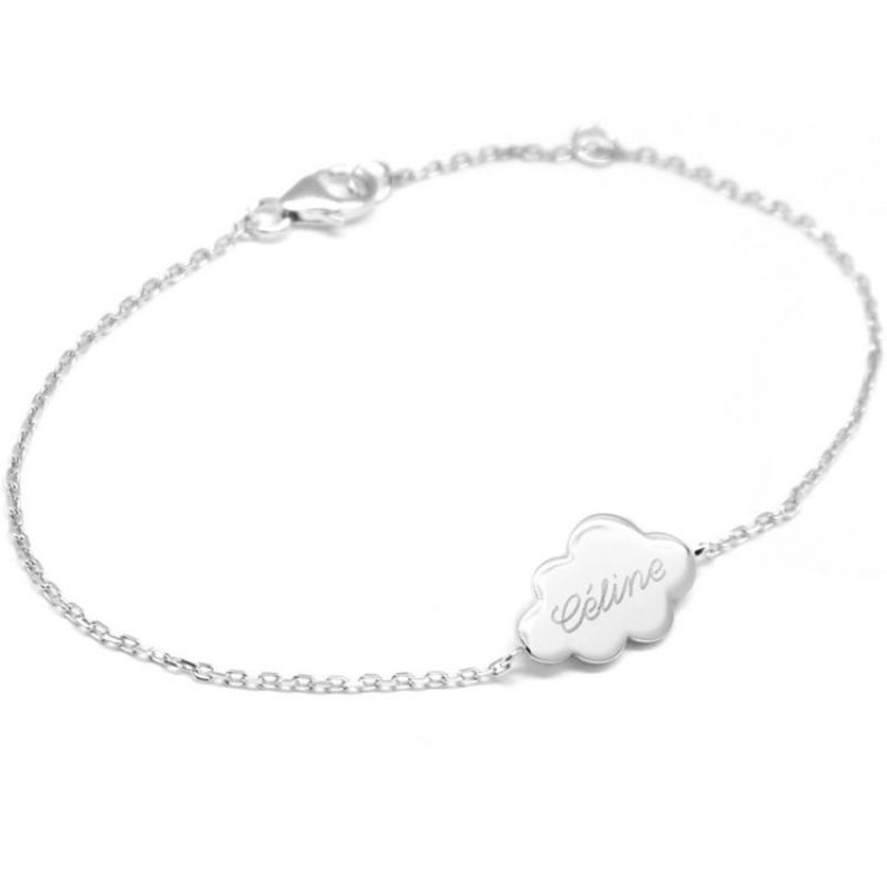 Bracelet chaîne nuage personnalisable (argent 925°) Petits trésors