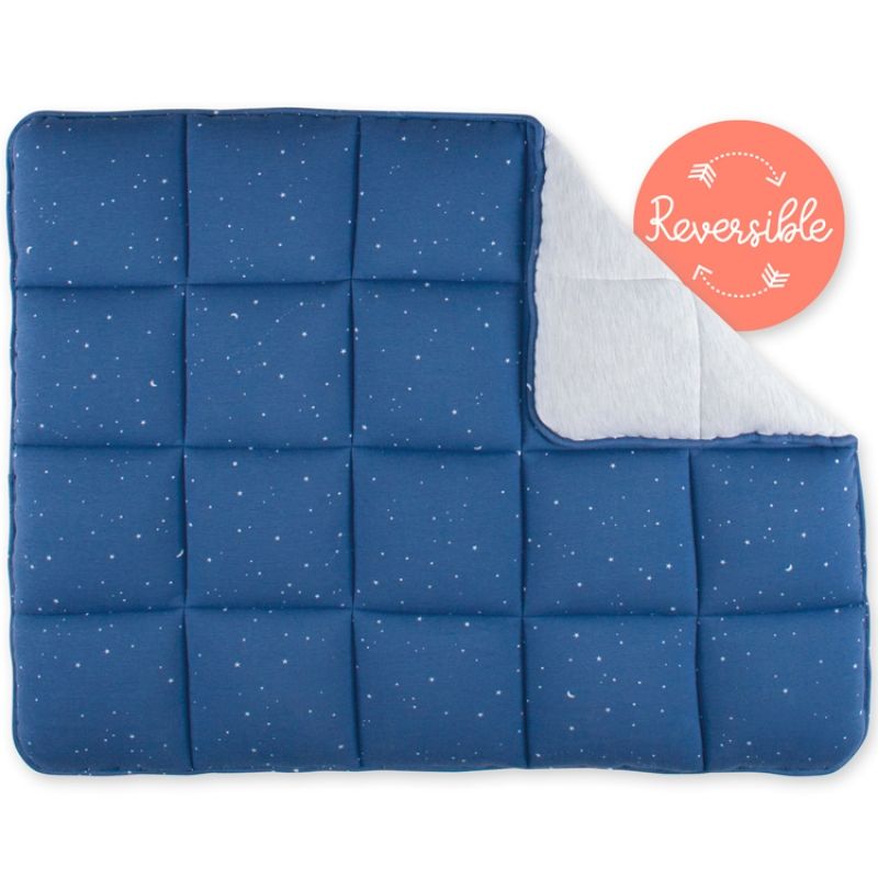 Tapis de parc réversible constellations Stary bleu jean (75 x 95 cm) Bemini